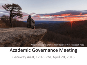 Academic Governance Meeting Gateway A&amp;B, 12:45 PM, April 20, 2016