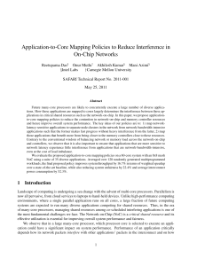 Application-to-Core Mapping Policies to Reduce Interference in On-Chip Networks Reetuparna Das Onur Mutlu