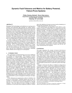 Dynamic Fault-Tolerance and Metrics for Battery Powered, Failure-Prone Systems