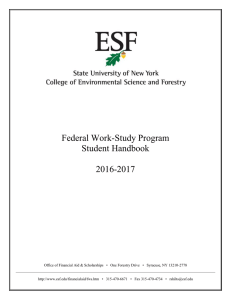 Federal Work-Study Program Student Handbook 2016-2017