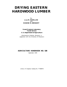 DRYING EASTERN HARDWOOD LUMBER AGRICULTURE HANDBOOK NO. 528 By