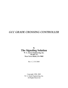GCC GRADE CROSSING CONTROLLER The Signaling Solution By