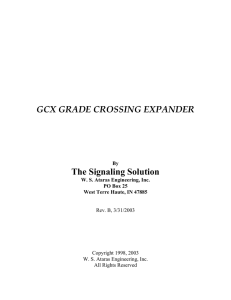 GCX GRADE CROSSING EXPANDER The Signaling Solution By