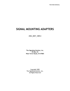 SIGNAL MOUNTING ADAPTERS SMA_REV_2005A The Signaling Solution, Inc.