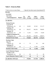 Table 4 - Areas by State STATE ALABAMA