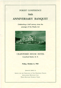 ANNIVERSARY BANQUET 50th FOREST CONFERENCE CRAWFORD HOUSE HOTEL