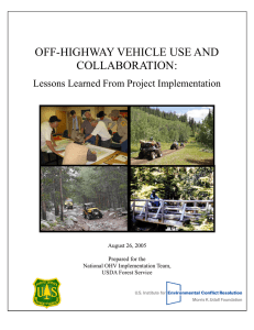 OFF-HIGHWAY VEHICLE USE AND COLLABORATION: Lessons Learned From Project Implementation