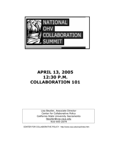 APRIL 13, 2005 12:30 P.M. COLLABORATION 101