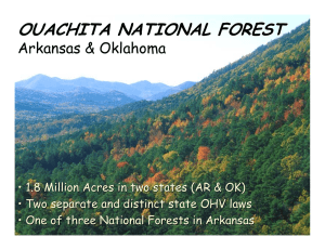 OUACHITA NATIONAL FOREST Arkansas &amp; Oklahoma