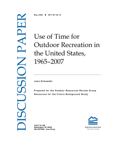 Use of Time for Outdoor Recreation in the United States,