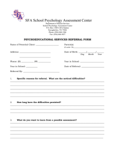 SFA School Psychology Assessment Center