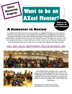 Want to be an AXcel Mentor? A Semester in Review AXcel