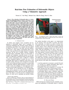 Real-time Pose Estimation of Deformable Objects Using a Volumetric Approach Yinxiao Li