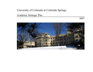 University of Colorado at Colorado Springs Academic Strategic Plan 2007
