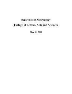 College of Letters, Arts and Sciences Department of Anthropology May 31, 2009