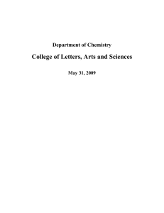 College of Letters, Arts and Sciences Department of Chemistry May 31, 2009