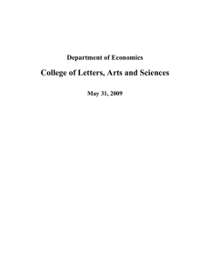 College of Letters, Arts and Sciences Department of Economics May 31, 2009