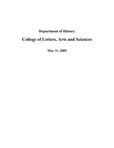 College of Letters, Arts and Sciences Department of History May 31, 2009