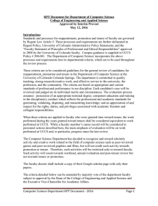 RPT Document for Department of Computer Science Approved by Interim Provost