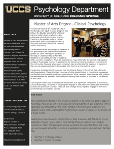 Information Technology Solutions Master of Arts Degree—Clinical Psychology