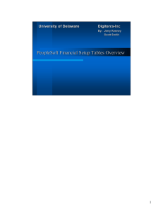 PeopleSoft Financial Setup Tables Overview Digiterra -Inc University of Delaware