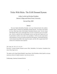 Tricks With Hicks: The EASI Demand System Revised May 2009