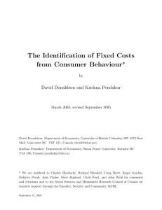 The Identiﬁcation of Fixed Costs from Consumer Behaviour by