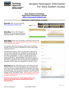 Student Participant Information For Sona System Access  Sona Systems Psychology