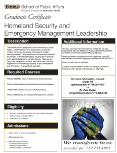 Graduate Certificate Homeland Security and Emergency Management Leadership