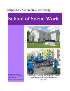 School of Social Work Stephen F. Austin State University