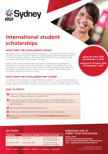 International student scholarships WHAT DOES THE SCHOLARSHIP COVER?