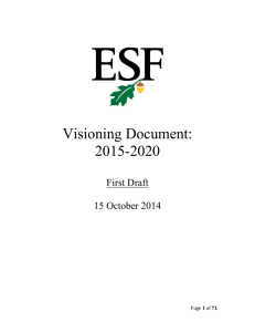 Visioning Document: 2015-2020 First Draft