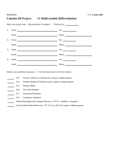 Calculus III Project 1 Multivariable Differentiation #