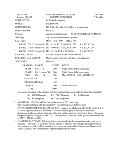 MATH 253 ENGINEERING CALCULUS III Fall 2008 Sections 501-503