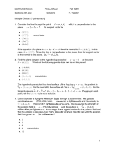 MATH 253 Honors FINAL EXAM Fall 1999 Sections 201-202