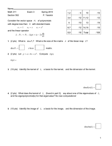 Name Math 311 Exam 3 Spring 2010