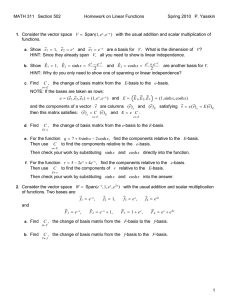 MATH 311 Section 502 Homework on Linear Functions Spring 2010 P. Yasskin