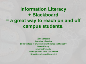 Information Literacy + Blackboard campus students.