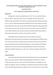 Understanding the Effect of Common Pharmaceuticals on Aquatic Organisms in... Waterbodies [Onondaga Lake, NY]