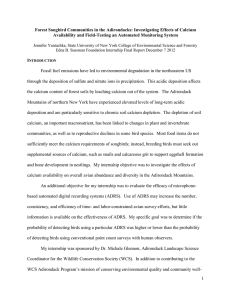 Forest Songbird Communities in the Adirondacks: Investigating Effects of Calcium