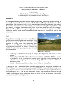 Guyette Farm Comprehensive Management Plan: Internship with the Franklin Land Trust