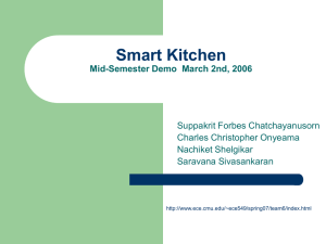 Smart Kitchen Mid-Semester Demo  March 2nd, 2006 Suppakrit Forbes Chatchayanusorn
