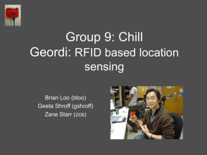 Group 9: Chill Geordi: RFID based location sensing