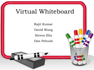 Virtual Whiteboard Rajit Kumar David Wang Steven Elia
