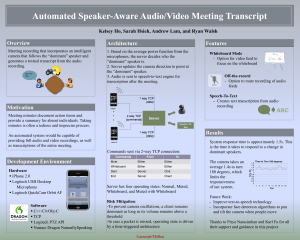 Automated Speaker-Aware Audio/Video Meeting Transcript Overview Features Architecture