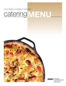 MENU catering UCCS DINING &amp; HOSPITALITY SERVICES