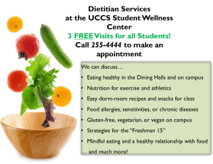 Dietitian Services at the UCCS Student Wellness Center 255-4444