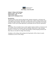 EAS Policy: EAS-COL-001 Subject: College-wide Meetings Effective Date:  May 10, 2012