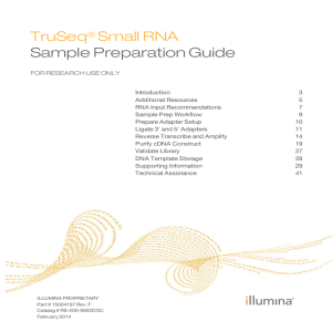 TruSeq Small RNA Sample Preparation Guide ®