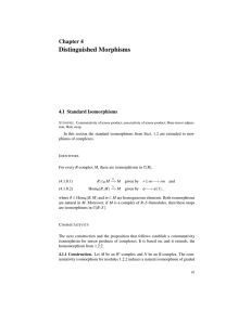 Distinguished Morphisms Chapter 4 4.1 Standard Isomorphisms